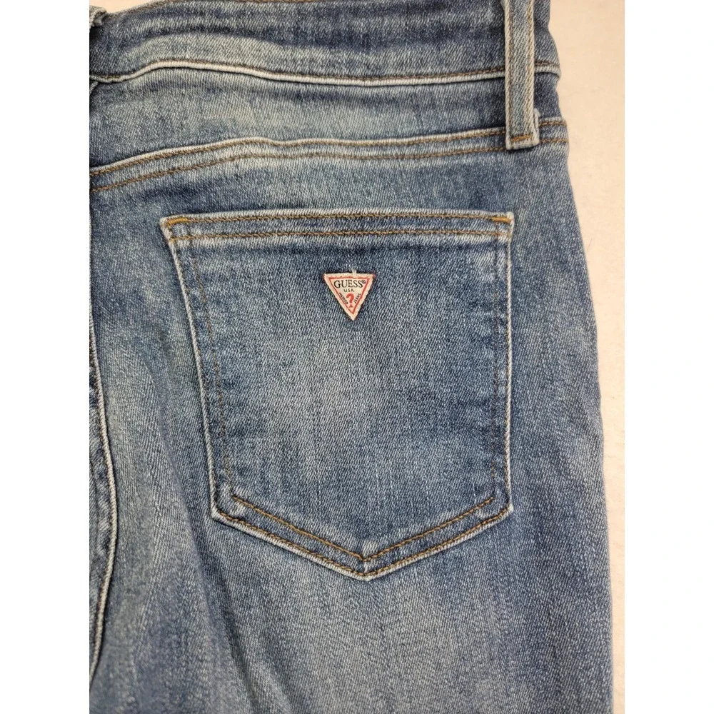 GUESS Jeans Women's 30 Mid Rise Bootcut‎ Blue Denim Medium Wash Stretch